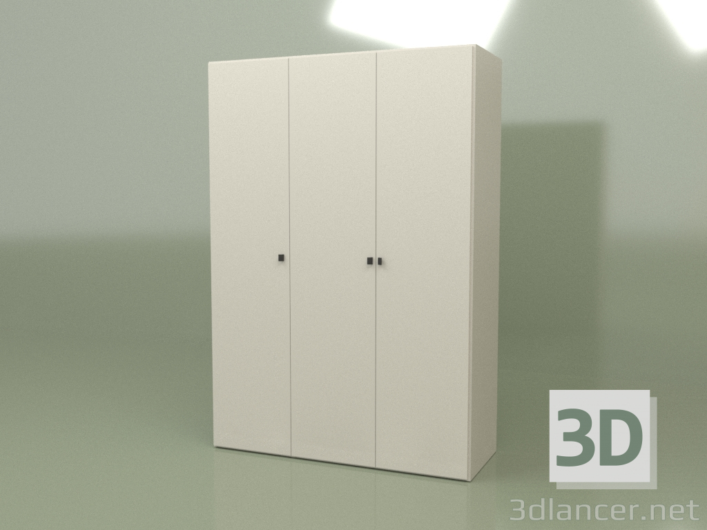 3D modeli Gardırop 3 kapaklı GL 130 (Kül) - önizleme