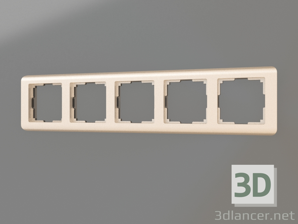 modello 3D Cornice per 5 pali Stream (champagne) - anteprima