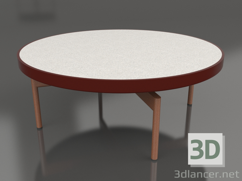 3d модель Стол журнальный круглый Ø90x36 (Wine red, DEKTON Sirocco) – превью