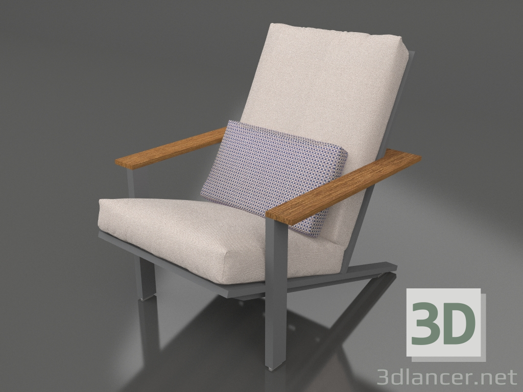 3d model Club lounge chair (Anthracite) - preview