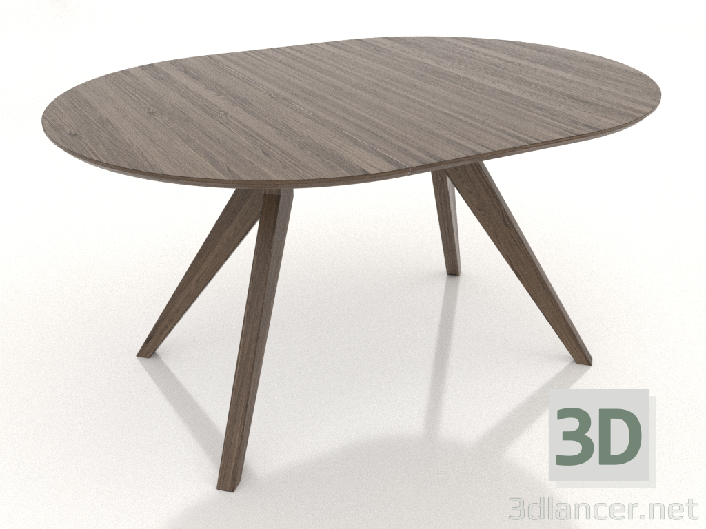 modèle 3D Table à manger pliante 1400x1000 mm (frêne éclairci noyer) - preview