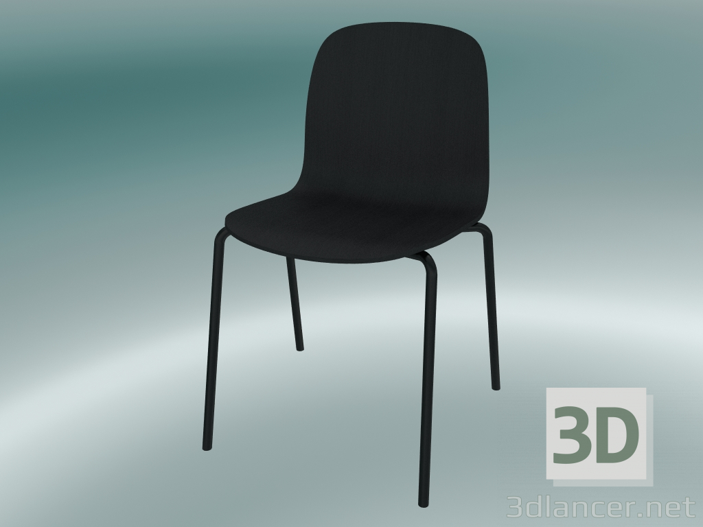 3d model Silla Visu con base de tubo (negro) - vista previa