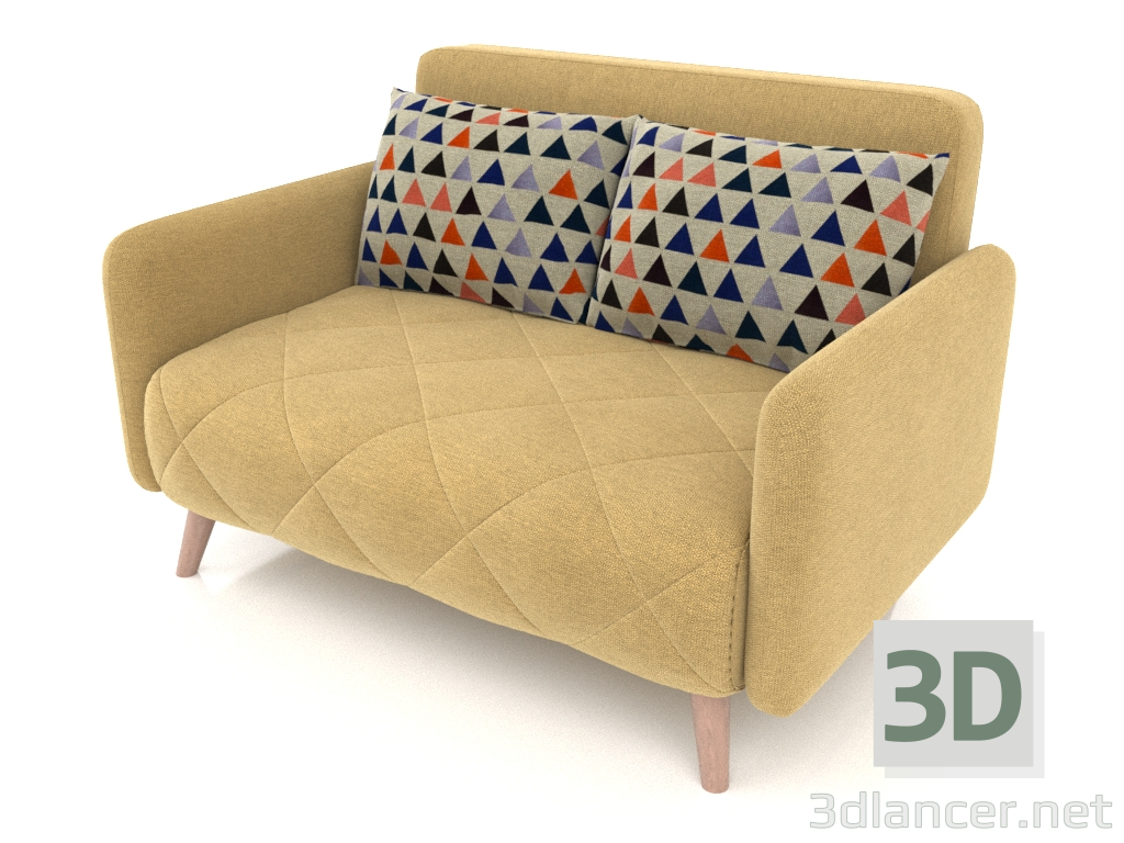 modello 3D Divano letto Cardiff (giallo-multicolor) - anteprima