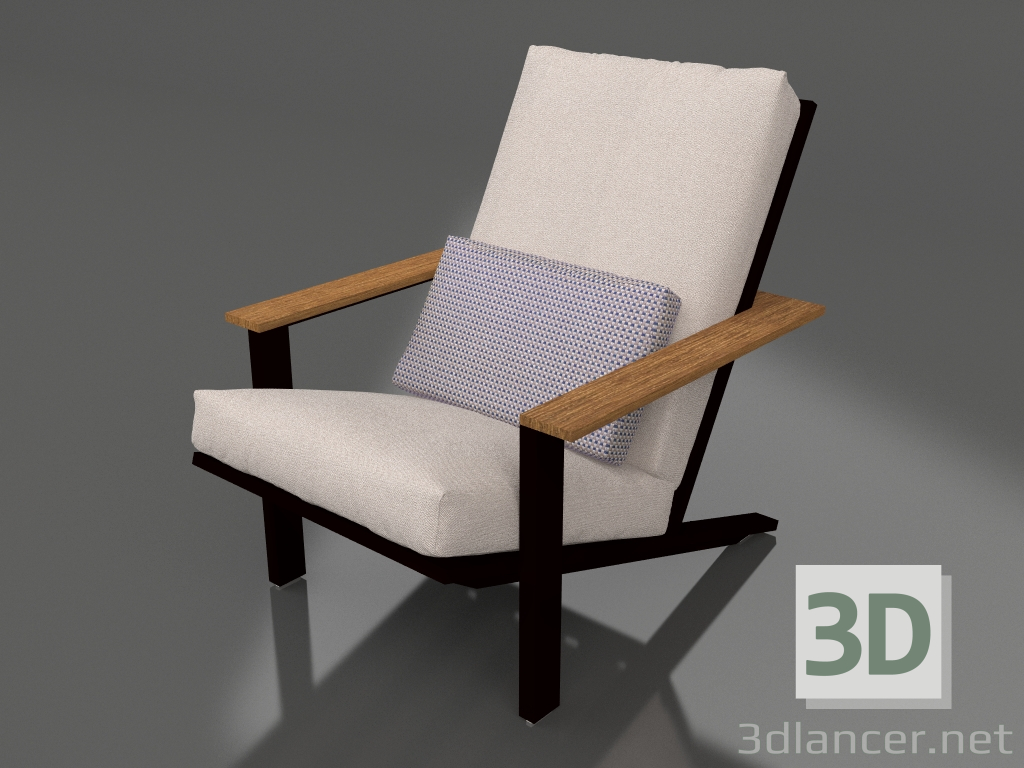 Modelo 3d Poltrona club lounge (preta) - preview