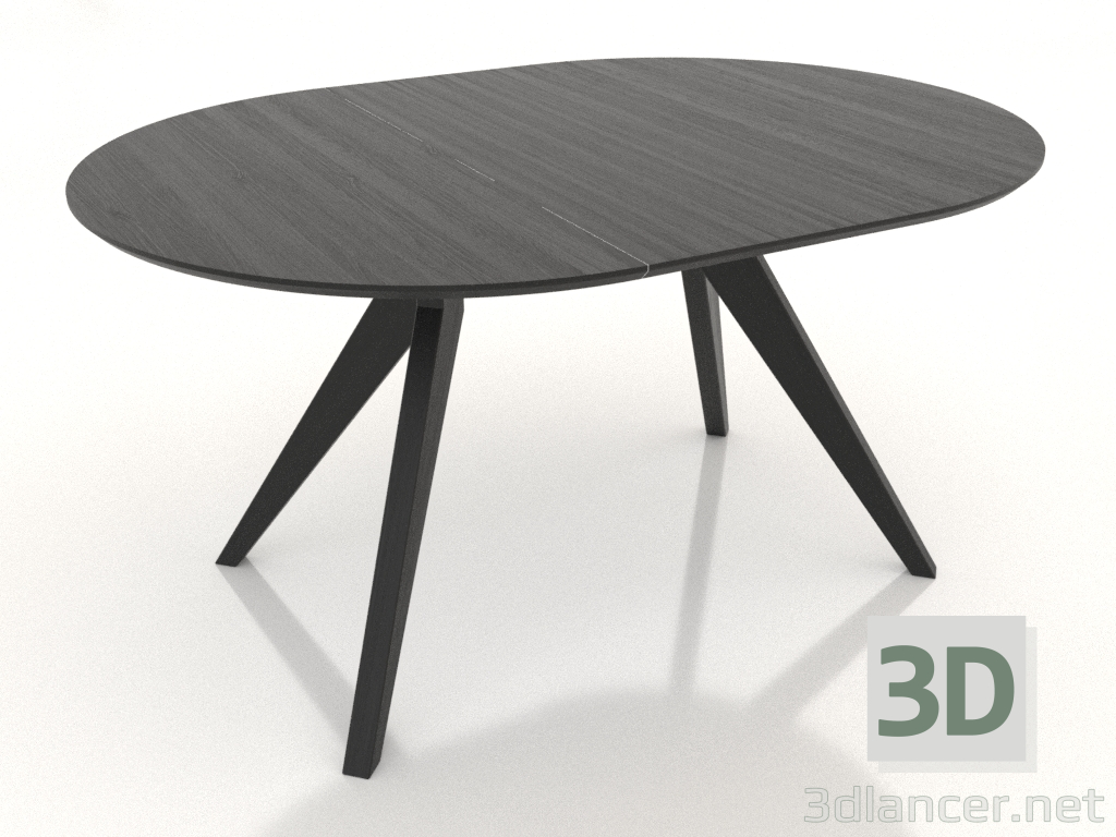 3d model Mesa de comedor plegable 1400x1000 mm (negro RAL 9005) - vista previa