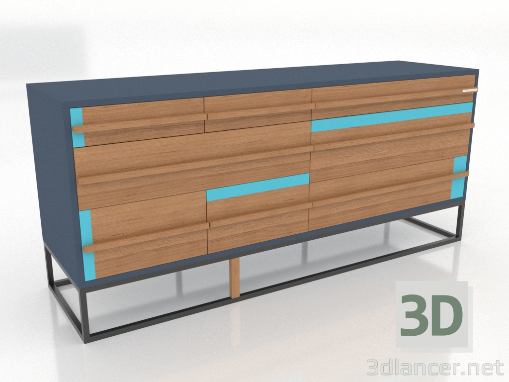 3d model Chest of drawers KAMAL 1800x450x720 mm - preview 3d model Chest of drawers KAMAL 1800x450x720 mm - preview