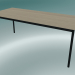 Modelo 3d Mesa retangular Base 190x80 cm (Carvalho, Preto) - preview