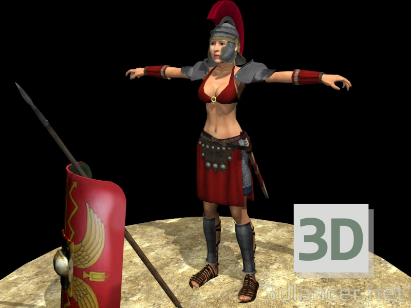 3d Female ancient Rome warrior / Давньоримська жінка воїн модель купити - зображення