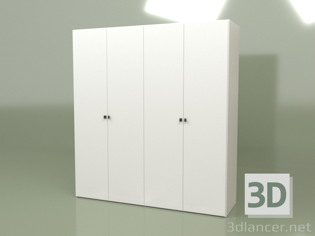 Modelo 3d Roupeiro 4 portas GL 140 (Branco) - preview