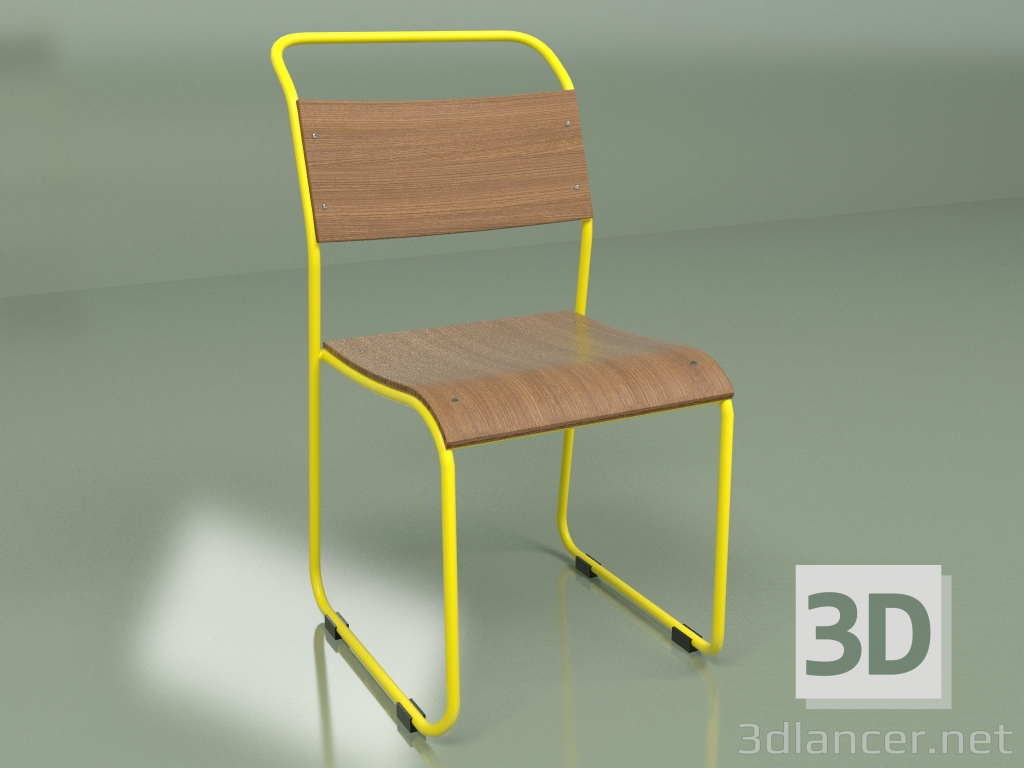 3D modeli Sandalye Kilisesi (sarı mat) - önizleme