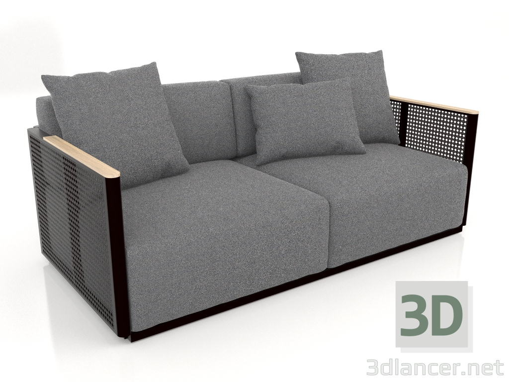 3d model Sofá 2 plazas (Negro) - vista previa