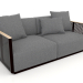 3D Modell 2-Sitzer-Sofa (Schwarz) - Vorschau