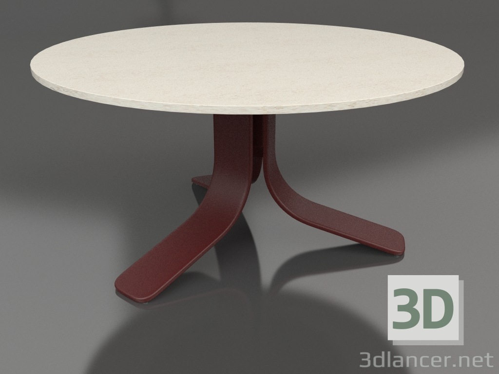 3d модель Стол кофейный Ø80 (Wine red, DEKTON Danae) – превью