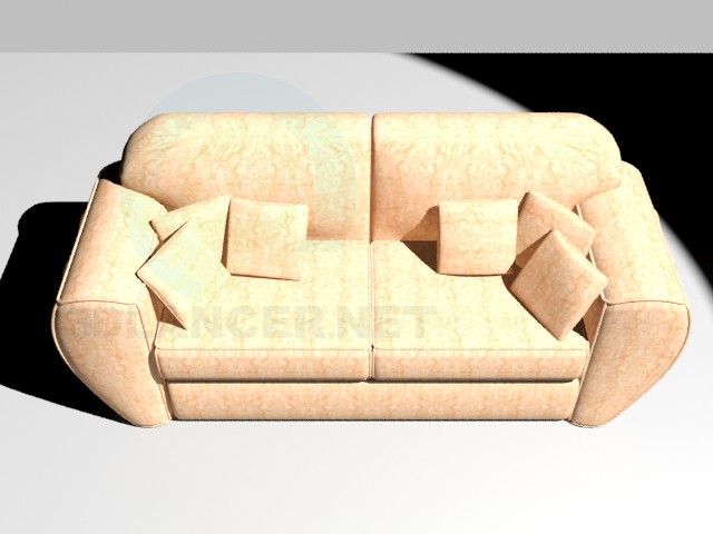 3D Modell Sofa mit Kissen - Vorschau