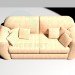 3D Modell Sofa mit Kissen - Vorschau