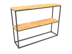 Rack-Konsole rechteckig (HOLZBODEN, 120x30x86, 2 Regale)