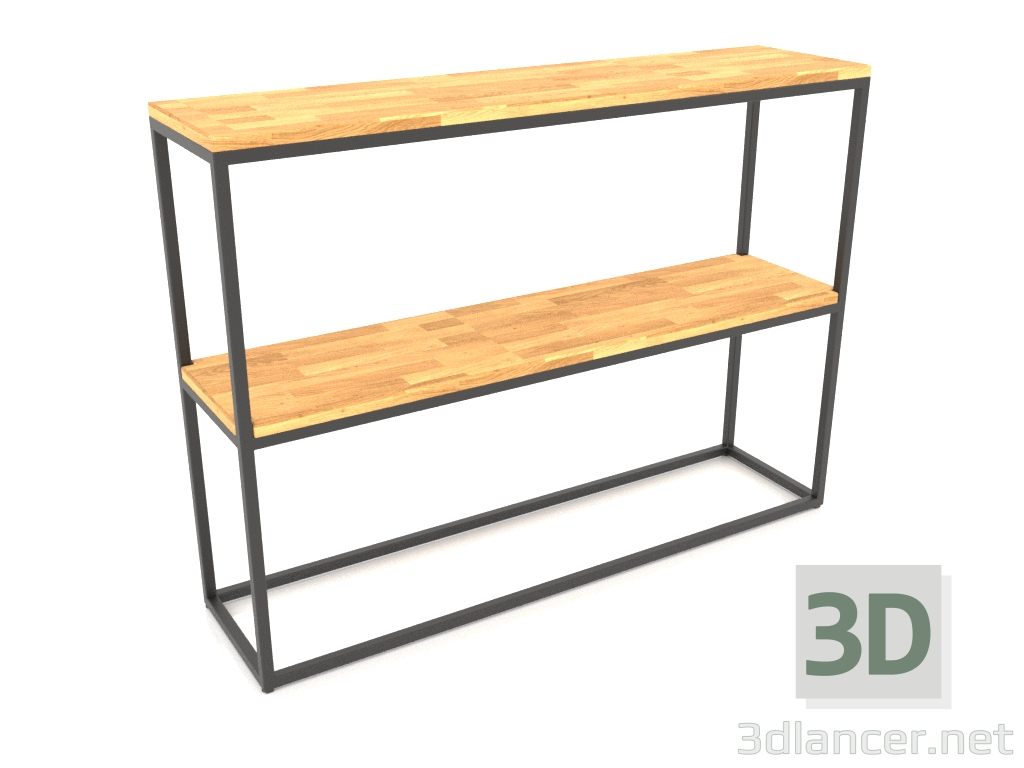 3D modeli Rack-konsol dikdörtgen (AHŞAP ZEMİN, 120x30x86, 2 raflı) - önizleme