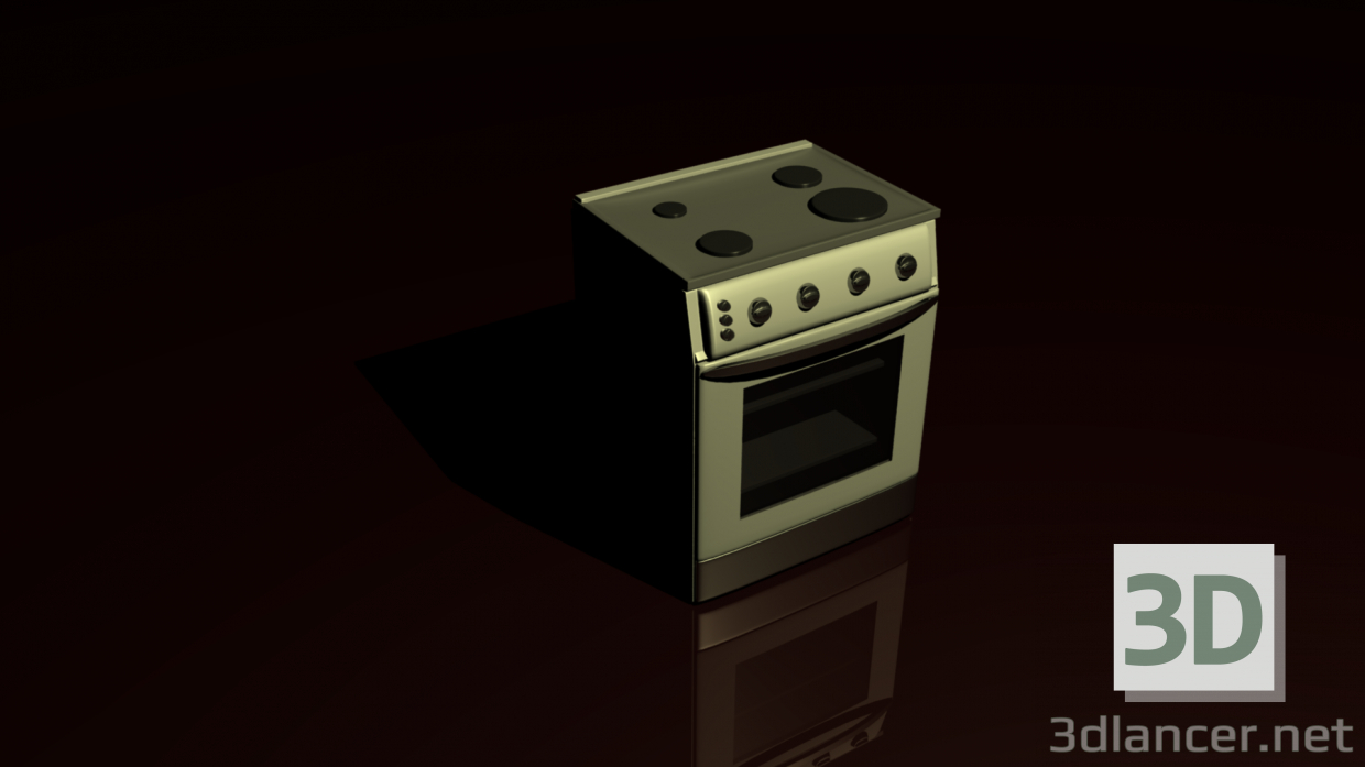 estufa de gas 3D modelo Compro - render