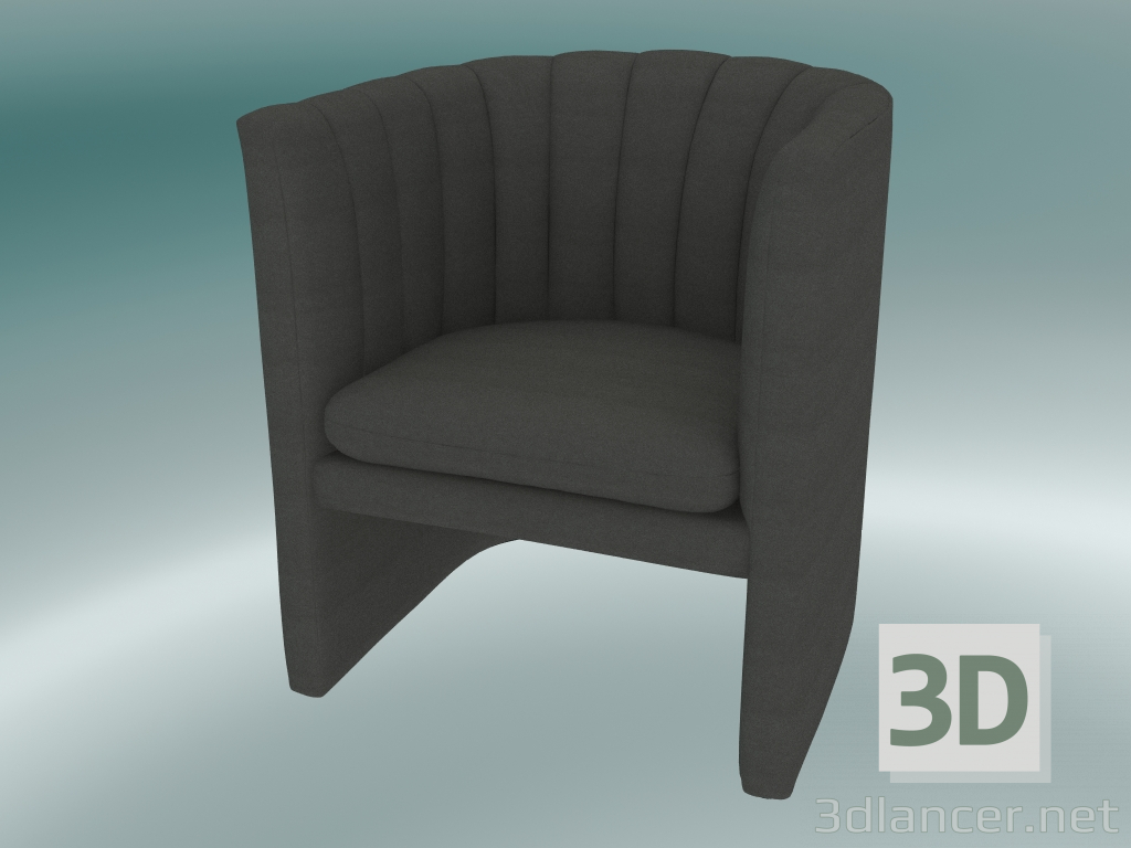 3d model Sillón Mocasín (SC23, H 75cm, 65x70cm, Velvet 12 Ash) - vista previa