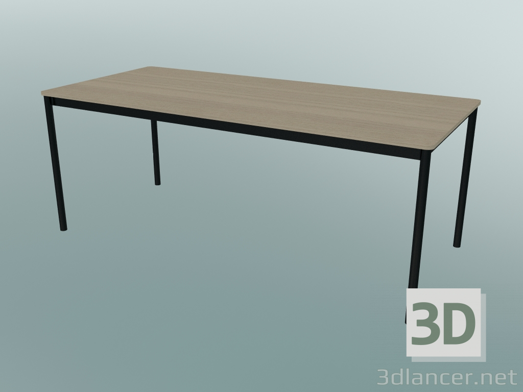 Modelo 3d Mesa retangular Base 190x85 cm (Carvalho, Preto) - preview