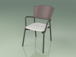 Fauteuil 021 (Métal Fumé, Marron, Résine Polyuréthane Gris)