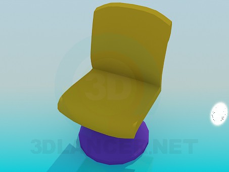 3d model A chair on the stem with round pillar - preview