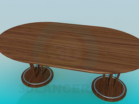 3d model The big table in the dining room - preview