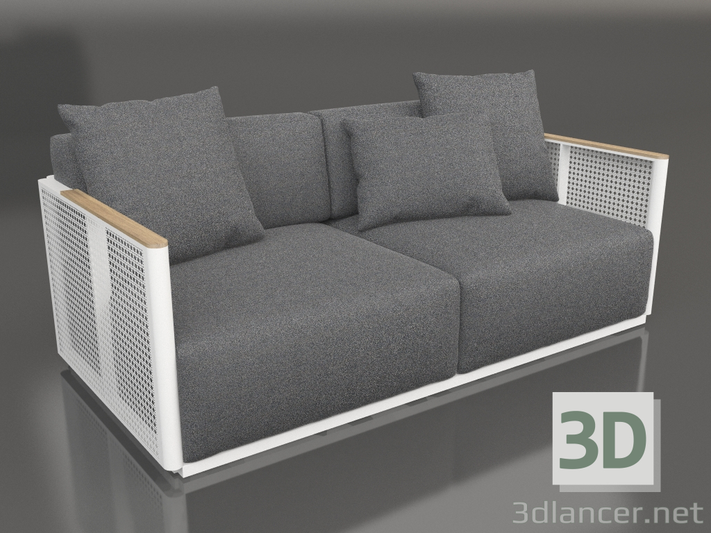 3d model Sofá 2 plazas (Blanco) - vista previa