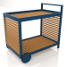 3d model Serving trolley with an aluminum frame made of artificial wood (Grey blue) - preview