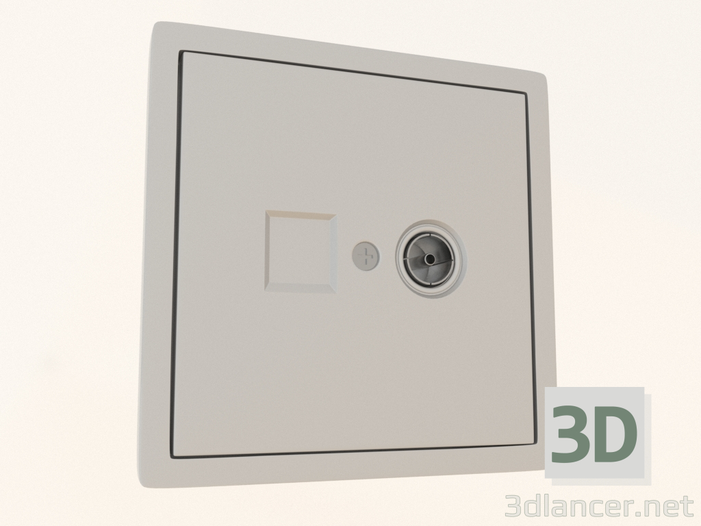 Modelo 3d Tomada de TV (pai, simples, alumínio, DA87926) R98 - preview