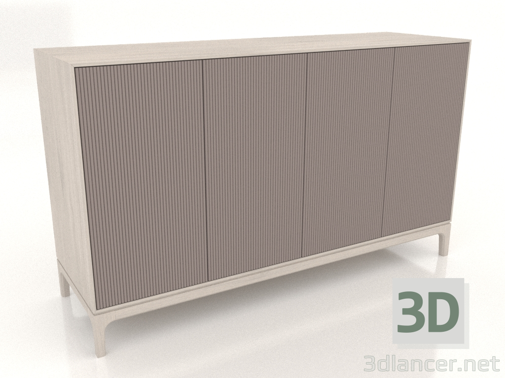 Modelo 3d Móvel de TV FARGO com fachadas fresadas 1600x500x950 mm (platina, carvalho branqueado, opção 3) - preview