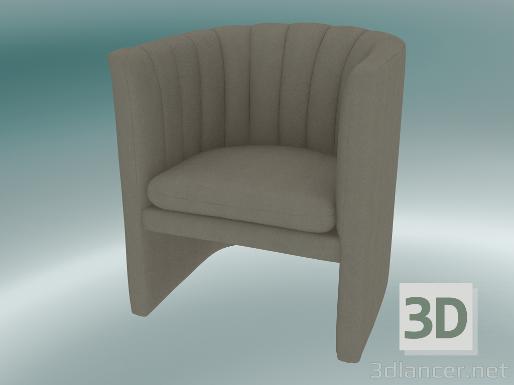 3d model Armchair Loafer (SC23, H 75cm, 65x70cm, Velvet 13 Ivory) - preview