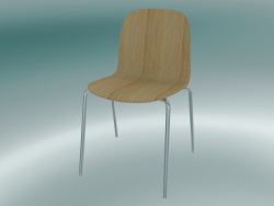 Silla Visu con base de tubo (roble)