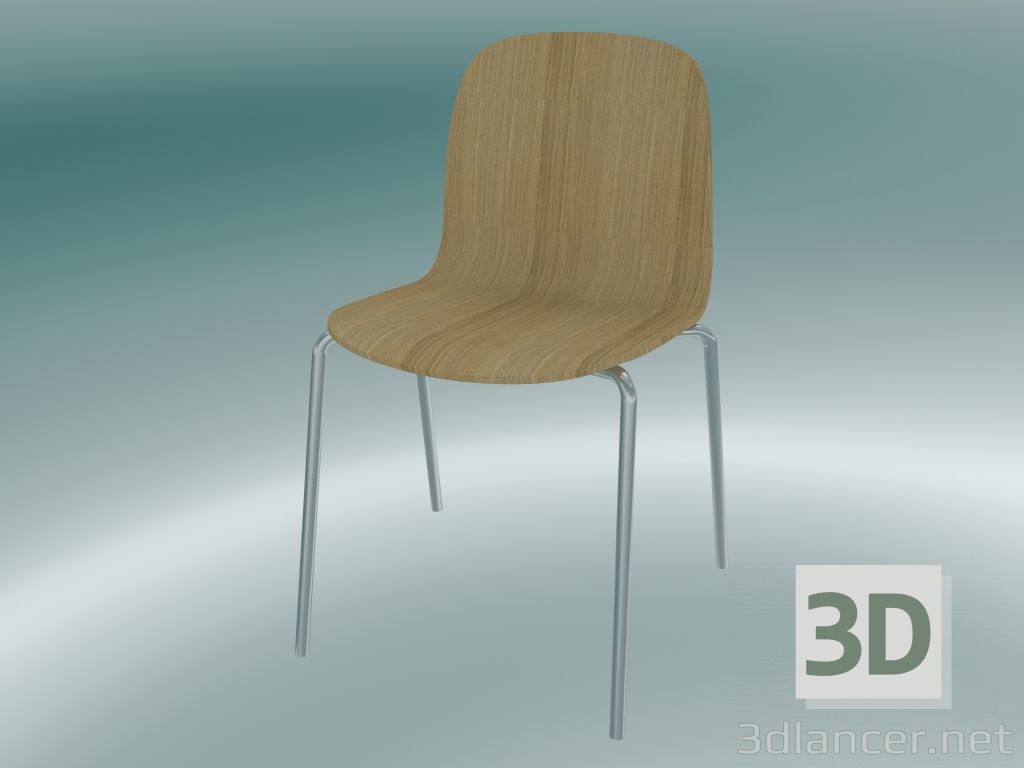 3d model Visu chair with tube base (Oak) - preview