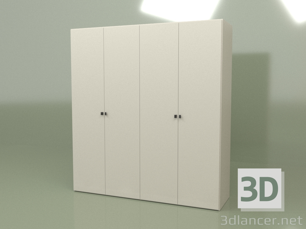 3D modeli 4 kapaklı gardırop GL 140 (Kül) - önizleme