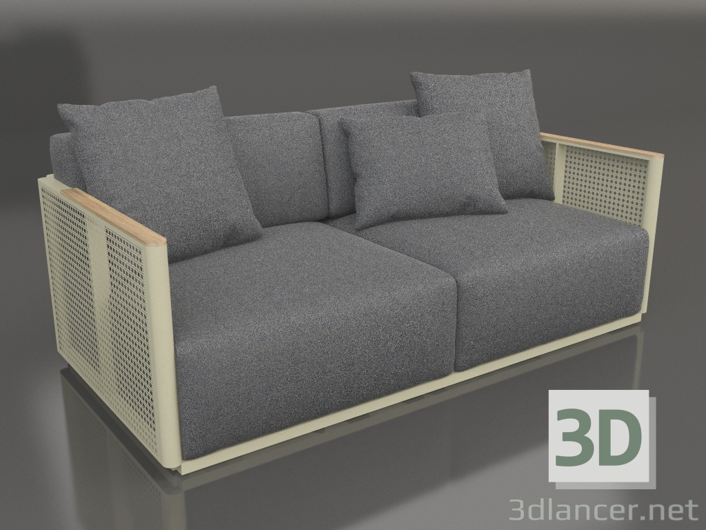 3D Modell 2-Sitzer-Sofa (Gold) - Vorschau