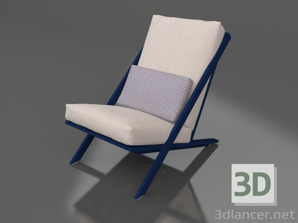 modèle 3D Fauteuil club de détente (Bleu nuit) - preview