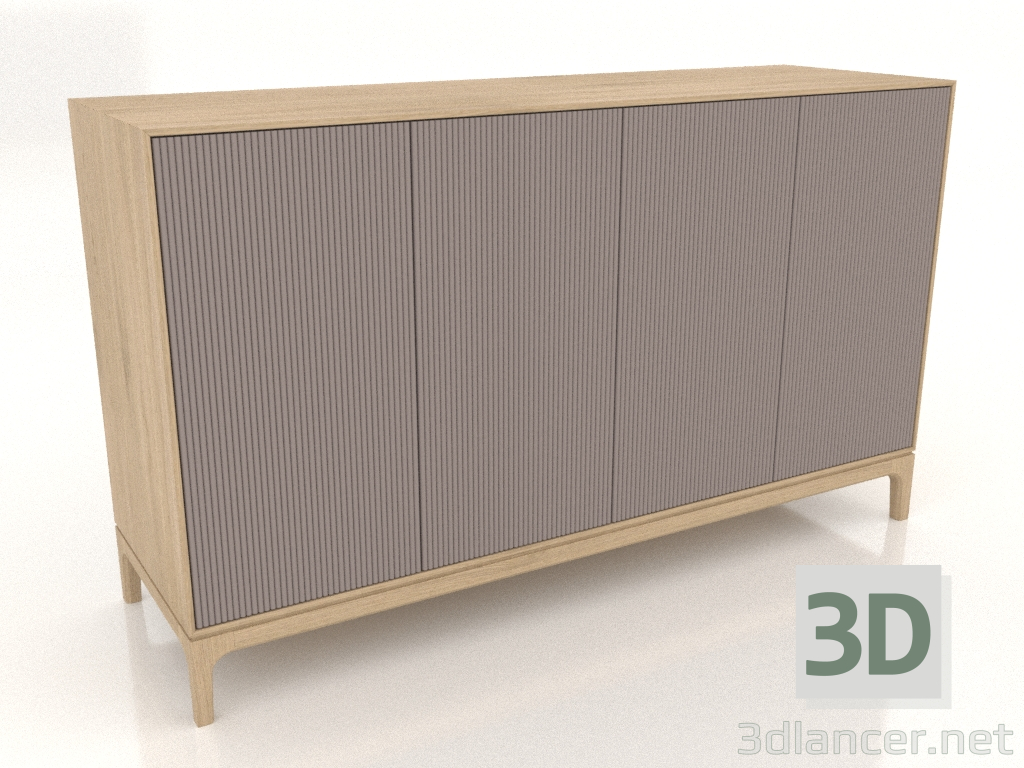 3D Modell TV-Ständer FARGO mit gefrästen Fronten 1600x500x950 mm (Platin, Eiche hell, Option 3) - Vorschau