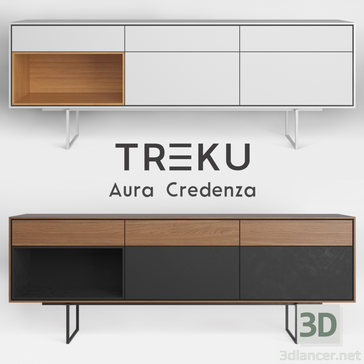 Modelo 3d credenza aura - preview