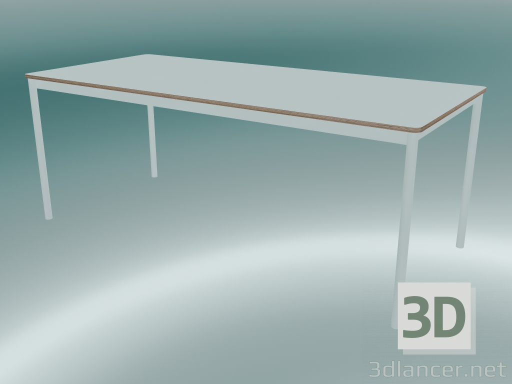 3D Modell Rechteckiger Tischfuß 190x85 cm (Weiß, Sperrholz, Weiß) - Vorschau