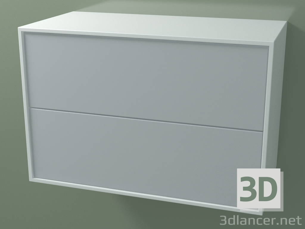 3D Modell Doppelbox (8AUCCA01, Gletscherweiß C01, HPL P03, L 72, P 36, H 48 cm) - Vorschau