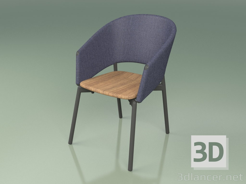 modello 3D Sedia Comfort 022 (Metal Fumé, Blu) - anteprima