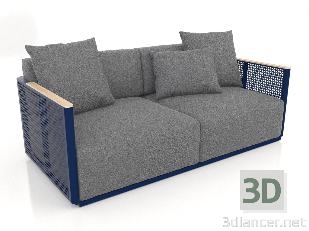 3d model Sofá 2 plazas (Azul noche) - vista previa