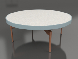 Table basse ronde Ø90x36 (Bleu gris, DEKTON Sirocco)