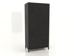 Armoire FARGO 1050x600x2200 mm (chêne noir, 2 portes, 4 tiroirs)