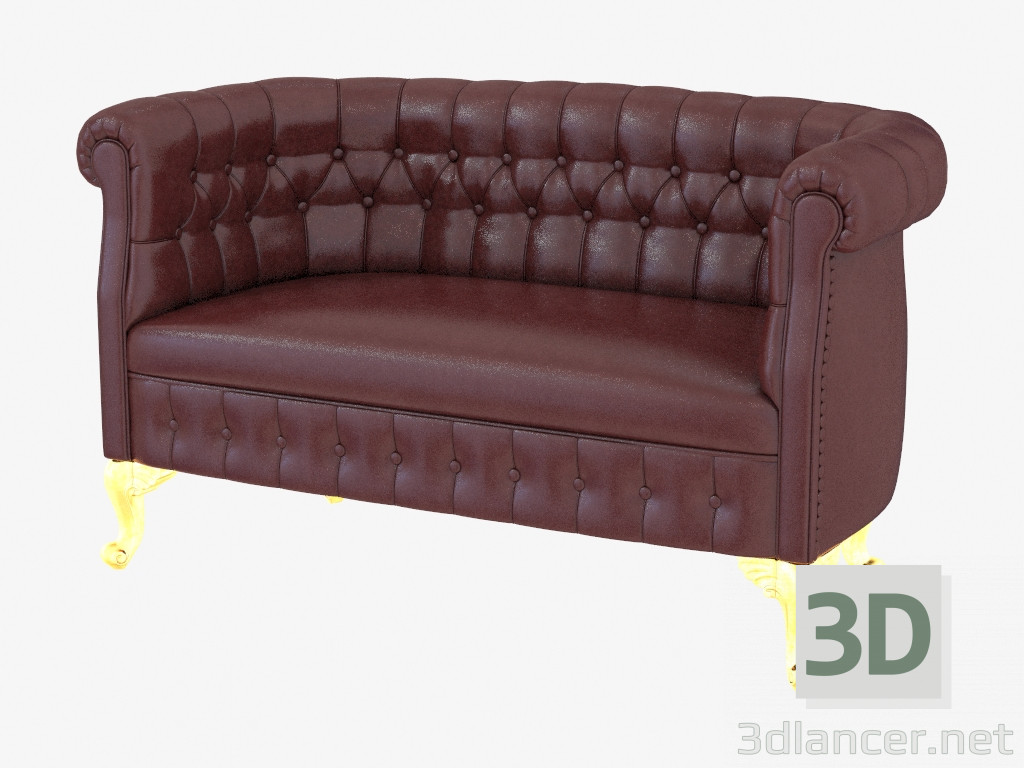 Modelo 3d Sofá clássico de couro Chesterfield (13423) - preview