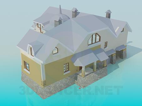 3d model 2-storey house - preview