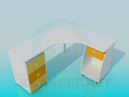 3d model Angular desk - preview