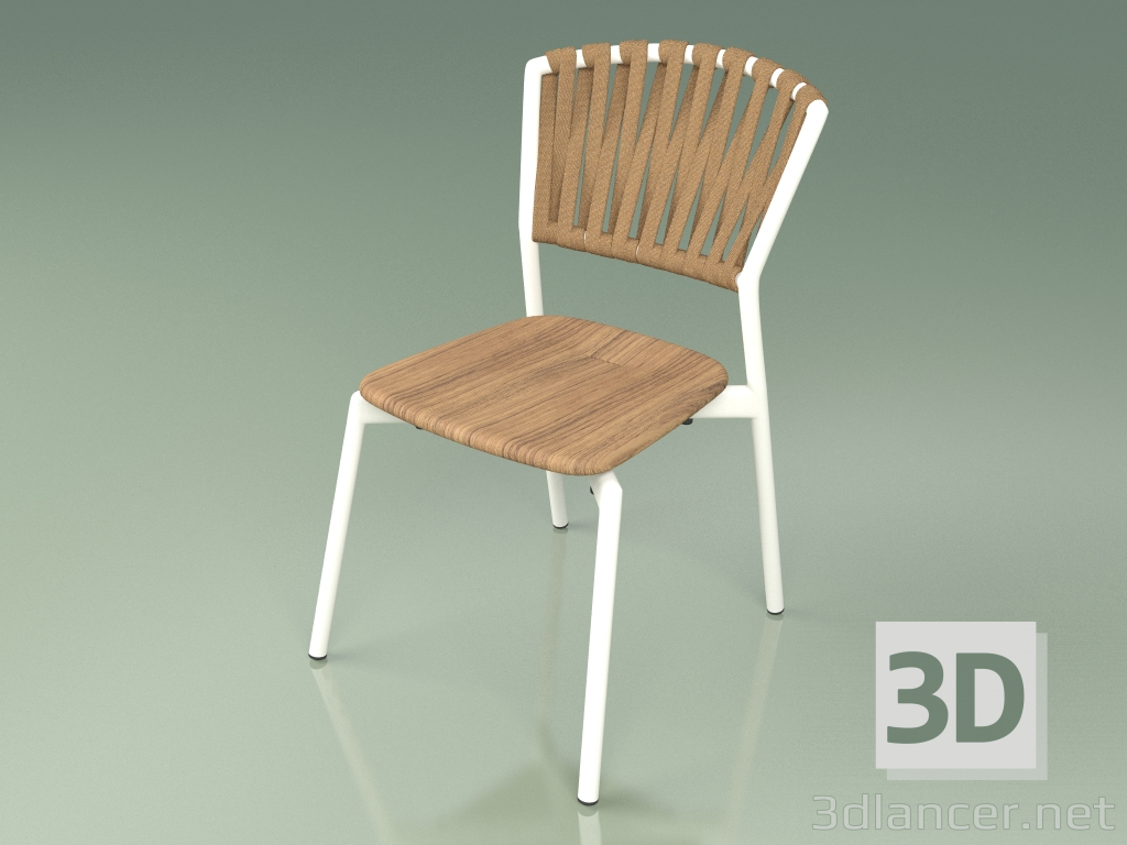 modello 3D Sedia 120 (Metallo Latte, Teak) - anteprima