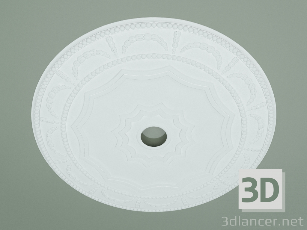 modello 3D Rosetta con ornamento RW031 - anteprima